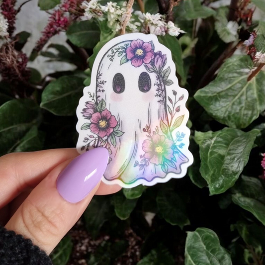 Floral Sheet Ghost Sticker